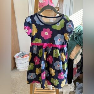 Gymboree Navy Dress with Floral Print